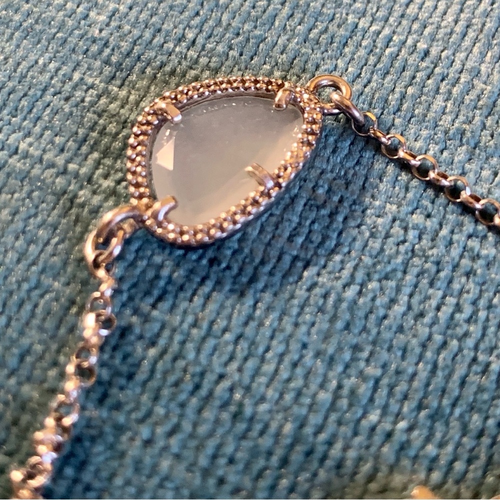 Dyadema Sterling Silver Bracelet Chain Faceted Stone Y2K Signed Italy Jewelry - Picture 4 of 7